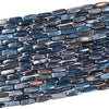 Dark Blue Mother of Pearl Shell MOP Gemstone 8X22MM Rectangle Tube Loose Beads (D434)
