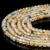 Natural Golden Rutilated Quartz Gemstone Grade AAA Micro Faceted Rondelle 3X2MM Loose Beads (P91)