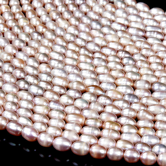 Natural Freshwater Purple Pink Pearl Gemstone Rice 5-8MM Loose Beads (S31)