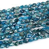 Natural Blue Apatite Gemstone 9X13MM Faceted Nugget Barrel Tube Loose Beads (D417)
