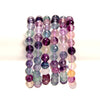 Natural Multi Color Fluorite Gemstone Grade AAA Micro Faceted Round Bracelet 8MM 7.5 inch Strand (80021361-S56)