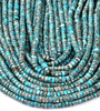 Turquoise Blue Silver Inclusion Sea Sediment Imperial Jasper Gemstone Grade AAA Heshi Rondelle 6X3MM Loose Beads (D501)