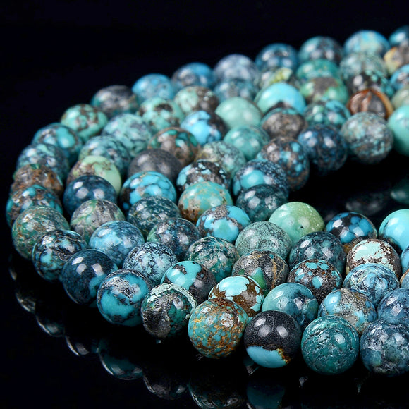 Natural Rough Turquoise Gemstone Round 5MM 6MM 7MM Loose Beads (D443)