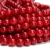 Red Jade Gemstone Round 8MM Loose Beads 14.5 inch Full Strand (80020091-D618)