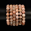 Natural Orange Black Sunstone Gemstone Round Bracelet 8MM 10MM 7.5 inch Strand (S54)