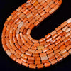 Natural Orange Aventurine Gemstone 12X8MM Faceted Cylinder Round Tube Loose Beads (D465)