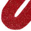 Ruby Red Jade Gemstone Micro Faceted Rondelle 4X3MM 5X3MM Loose Beads (D716)