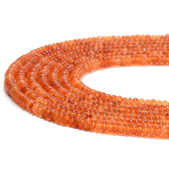 Orange Jade Gemstone Rondelle 4X2MM Loose Beads 14.5 inch Full Strand (80020060-D616)