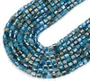 Natural Blue Apatite Gemstone Faceted Cylinder Wheel Tube 5X4MM 7X6MM 8X5MM 9X6MM 10X7MM Loose Beads (D417)