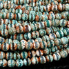 Green Brown Tibetan Dzi Agate Etched Line Ring Mala Antique Boho Beads Gemstone Round 8MM 10MM Loose Beads (D518)