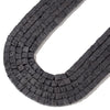 Natural Black Lava Gemstone Square Cube 4MM 6MM Loose Beads (D646)
