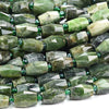 Natural Siberian Nephrite Jade Gemstone 9X14MM Faceted Barrel Tube Loose Beads (D419)