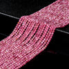 Natural Pink Tourmaline Gemstone Grade AAA 3MM Faceted Rondelle Saucer Loose Beads 15 inch Full Strand (80018169-P93)