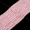 Natural Madagascar Rose Quartz Gemstone Grade A Micro Faceted Rondelle 6X4MM 8X6MM Loose Beads (D716)