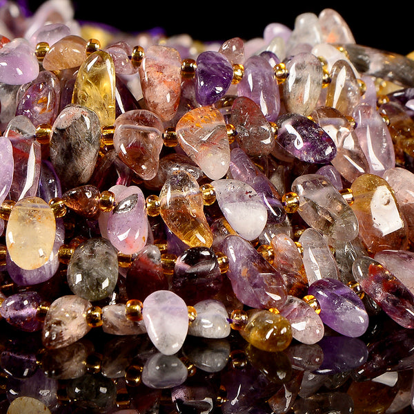 Natural Auralite 23 Gemstone Stick Pebble Chip 9-17MM Loose Beads (D714)