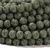 Green Lava Gemstone Round 4MM 6MM 8MM 10MM Loose Beads (D639)