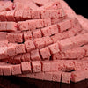 Pink Lava Gemstone Square Cube 4MM 6MM Loose Beads (D647)