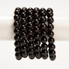 Indonesia Ebony Blackwood Gemstone Round Bracelet 6MM 8MM 10MM 12MM 7.5 inch Strand (S64)