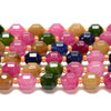 Tourmaline Color Jade Gemstone Faceted Prism Double Point Cut 8MM Loose Beads (D634)