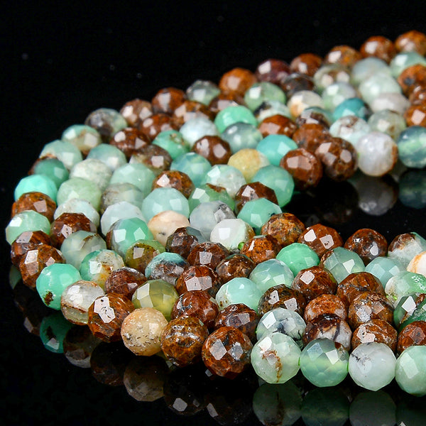 Natural Australian Chrysoprase Gemstone Grade AA Micro Faceted Round 2MM 3MM 4MM Loose Beads 15 inch Full Strand (P93)