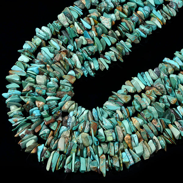 100% Genuine Natural Turquoise Blue Green Gemstone Pebble Nugget Chip 8-16MM 10-17MM 20-26MM Loose Beads (D433)