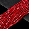 Coral Red Jade Gemstone Facetecd Round 6MM Loose Beads (D630)