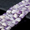 Dogtooth Chevron Amethyst Gemstone 14MM Square Cube Loose Beads (D426)