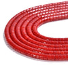 Coral Red Jade Gemstone Heshi Rondelle Slice 4X2MM Loose Beads 14.5 inch Full Strand (80019478-P106)
