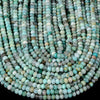 Natural Peruvian Amazonite Gemstone Grade A Micro Faceted Rondelle 5X3MM 6X4MM Loose Beads (P90)