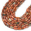 Natural Sunstone With Apatite Gemstone Faceted Round Tube 14X8-16X9MM Loose Beads (D641)