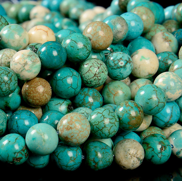 Turquoise Howlite Gemstone Round 7MM 8MM Loose Beads 15inch Full Strand (D662)