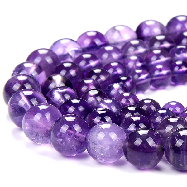 Natural Amethyst Gemstone Grade AA Round 6MM 7MM 8MM 9MM Loose Beads (D442)