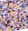 Natural Rainbow Fluorite Gemstone 6-8MM Pebble Nugget Loose Beads (D466)