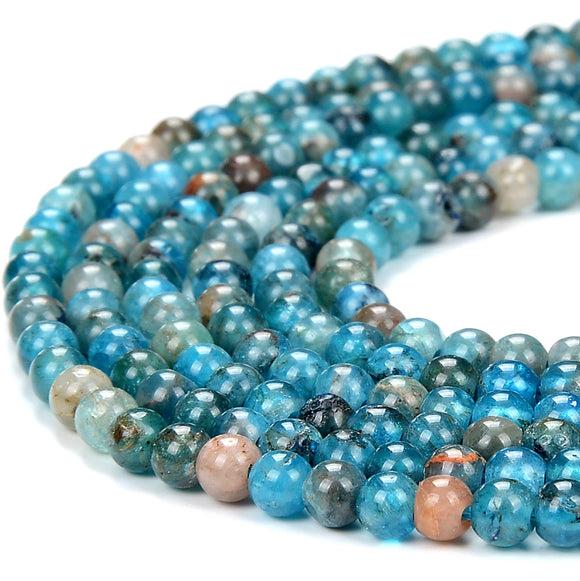 Natural Blue Apatite Gemstone Grade AA Round 3MM Loose Beads 15 inch Full Strand (80018450-P101)