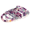 Natural Multi Color Fluorite Gemstone Grade AAA Micro Faceted Round Bracelet 8MM 7.5 inch Strand (80021361-S56)
