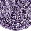 Natural Amethyst Gemstone Grade A Micro Faceted Rondelle 5X4MM Loose Beads (P93)
