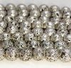 6mm Silver Plated Lava Gemstone Grade AAA Round Loose Beads 15.5 inch Full Strand (80006865-A226)