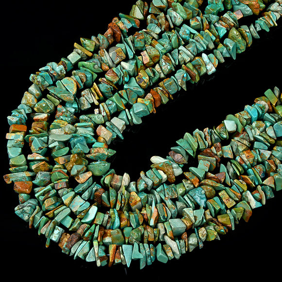 100% Genuine Natural Turquoise Blue Green Gemstone Pebble Nugget Chip 5-11MM 10-17MM Loose Beads (D431)