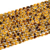 Natural Yellow Tiger Eye Gemstone Micro Faceted Oval 11X7MM Loose Beads 7.5 inch Half Strand (80021495-D719)