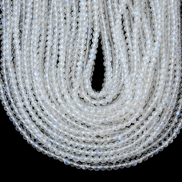 Natural Rainbow Moonstone Gemstone Grade AAA Round 4MM Loose Beads (P110)