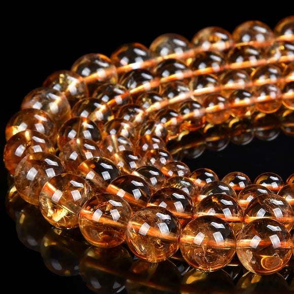 Natural Citrine Gemstone Grade AAA Round 5MM 6MM 7MM 8MM 9MM 10MM 11MM 12MM Loose Beads (D515)