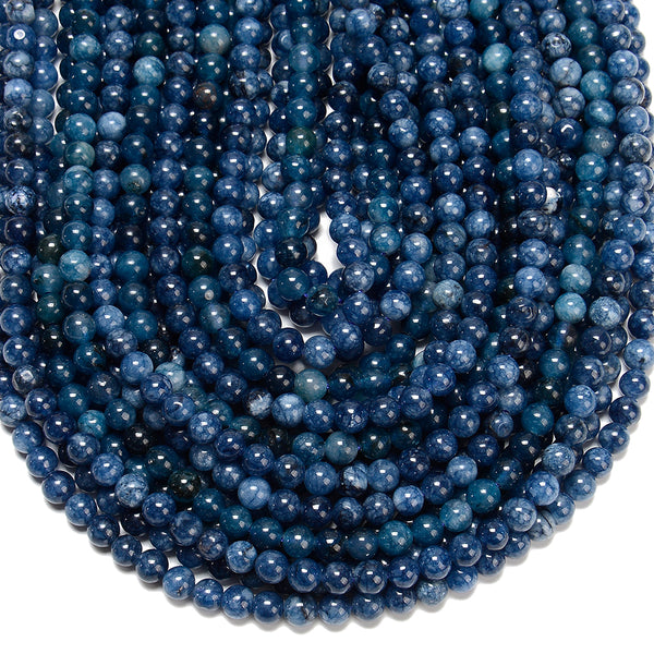 Ocean Blue Jade Gemstone Round 6MM Loose Beads 14.5 inch Full Strand (80020224-D628)