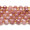 Cherry Jade Gemstone Faceted Prism Double Point Cut 8MM Loose Beads (D625)