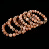 Natural Orange Black Sunstone Gemstone Round Bracelet 8MM 10MM 7.5 inch Strand (S54)