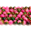 Pink Green Fire Agate Gemstone Round 10MM Loose Beads (D708)