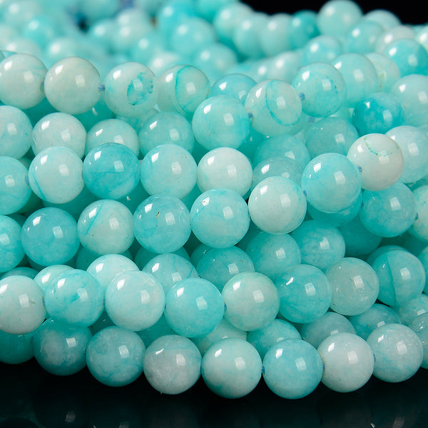 Amazonite Green Color Jade Gemstone Round 8MM Loose Beads 14.5 inch Full Strand (80020093-D618)