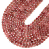 Natural Strawberry Lepidocrocite Quartz Gemstone Micro Faceted Oval 8X6MM 11X7MM Loose Beads 7.5inch Half Strand (D717 D718)