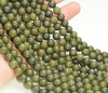 Genuine Natural Epidote Pyrite Inclusion Gemstone Green 6mm 8mm 10mm Round Loose Beads 15 inch Full Strand (A233)