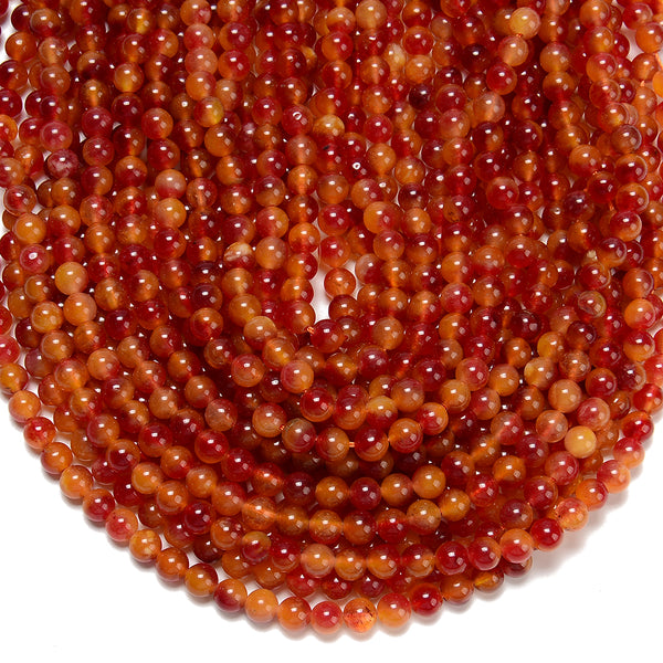Carnelian Red Jade Gemstone Round 6MM Loose Beads 14.5 inch Full Strand (80020210-D627)