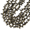 Natural Black Obsidian Gemstone Stick Pebble Chip 9-17MM Loose Beads (D715)